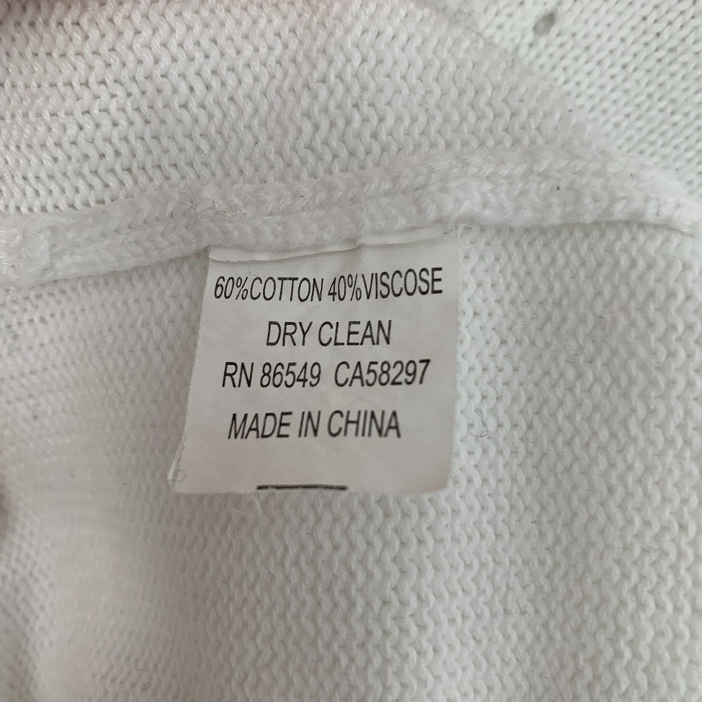 cotton white knit shirt - S - Picture 3 of 3